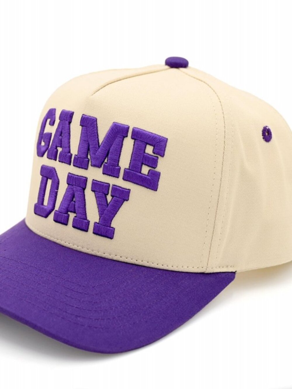 Purple GAME DAY Embroidered Two Tone Baseball Cap